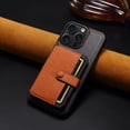 thumbnail image 3 of ELEHOLD for iPhone 14 Pro Wallet Case,luxury Business PU leather Credit Card Slot Kickstand Women Men Slim Shockproof Protective Phone Cover for iPhone 14 Pro,Brown, 3 of 9