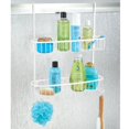 thumbnail image 2 of mDesign Extra Wide Stainless Steel 2-Tier Bathroom Shower Over Door Caddy, White, 2 of 5