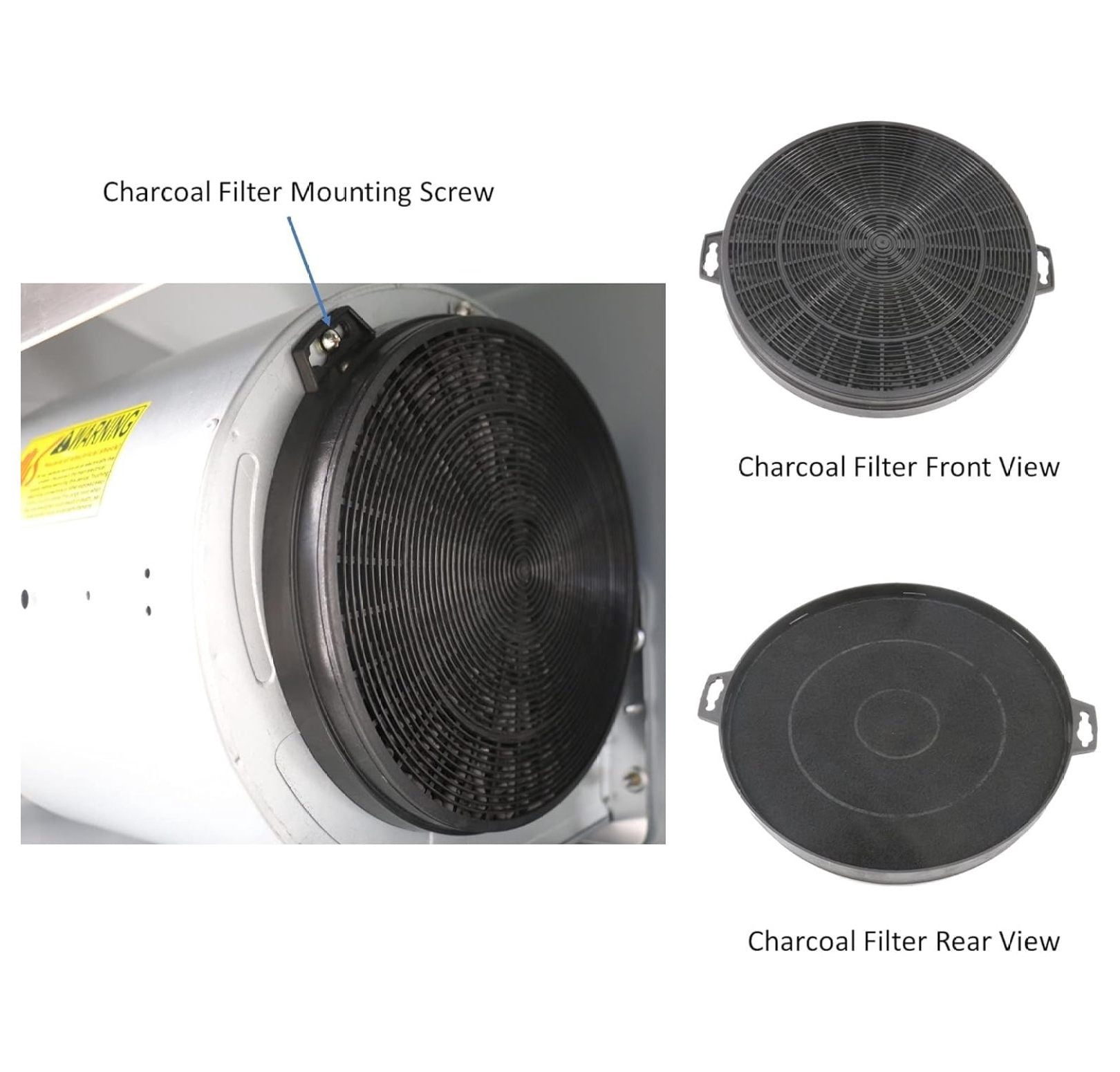 XYX 2 pcs 8" Charcoal Filter for Built-in Ductless Ventilation Range Hood