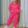 thumbnail image 5 of Bysome Toddler Girls Outfit Set Child Boys Long Sleeve Solid Warm Hoodie Pullover Tops Pants Kids Outfits Sweat Suit Long Sleeve Crew Neck Cute Print Girl 2 Pieces Clothes Set Pink Size 4-5 Years, 5 of 7