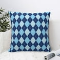 thumbnail image 4 of Pofeuu Blue Squares Print Double-sided plush pillowcase Square Throw Pillow Covers Pillows Cover for Living Room Bedroom Sofa Couch Cushion Cover（No pillow core）-12"x12", 4 of 7