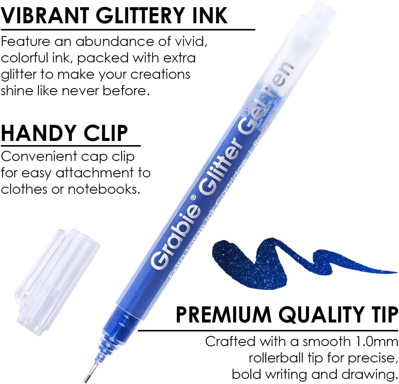 Jumbo Glitter Gel Pens Set of 18, Metallic Sparkle Gel Ink Pens, Large Capacity Vibrant Glitter Pens for Coloring Books, Drawing, Journaling, Scrapbooking & DIY Crafts, Smooth Writing Art Pens