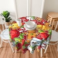 thumbnail image 5 of Merry Christmas Round Tablecloth Washable Table Cover for Home Kitchen Dining Picnic Party 60 Inch, 5 of 5