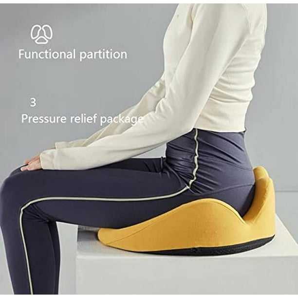 Memory Foam Sit Bone Relief Cushion for Butt, Lower Back, Hamstrings, Hips, Ischial  Tuberosity 