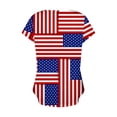 thumbnail image 4 of Camiseta de Manga Corta con Cuello en V, Fiudx, Estampado del Día de la Independencia de Verano para mujer, 4 of 5