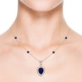 thumbnail image 4 of ANGARA Natural Inverted Pear Sapphire Necklace with Diamonds in 14K Rose Gold for Women (Size-7x5mm) | September Birthstone, Anniversary, Jewelry Gift for Women | Natural Blue Sapphire Necklace, 4 of 8