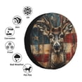 thumbnail image 4 of Naloa American Flag Deer Art PVC Leather Spare Tire Wheel Cover Spare Tire Cover, for Car Truck SUV Camper Trailer Universal Fit(14-17in)-, 4 of 6