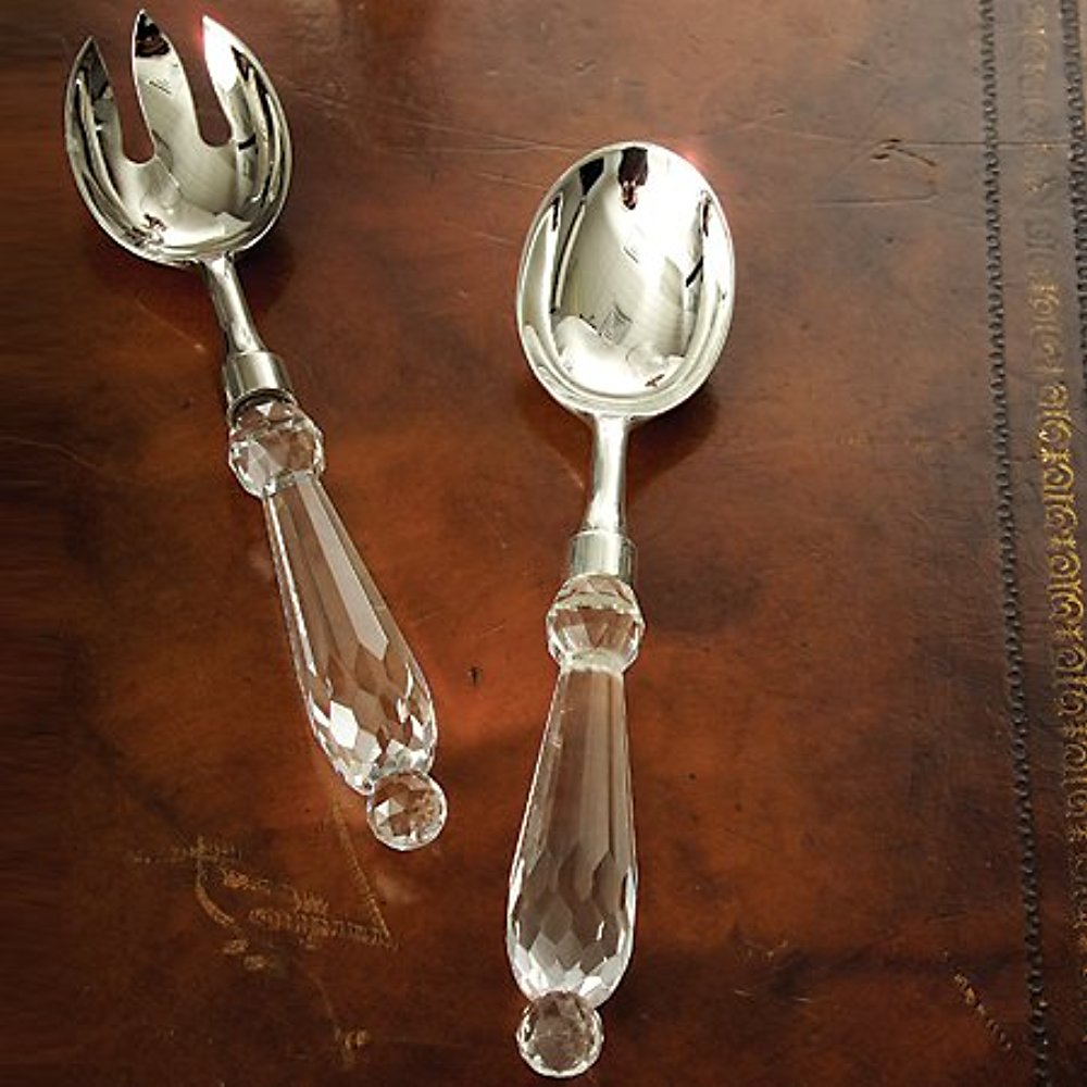 Godinger CRYSTAL/SIL SERVING SPOON/FORK