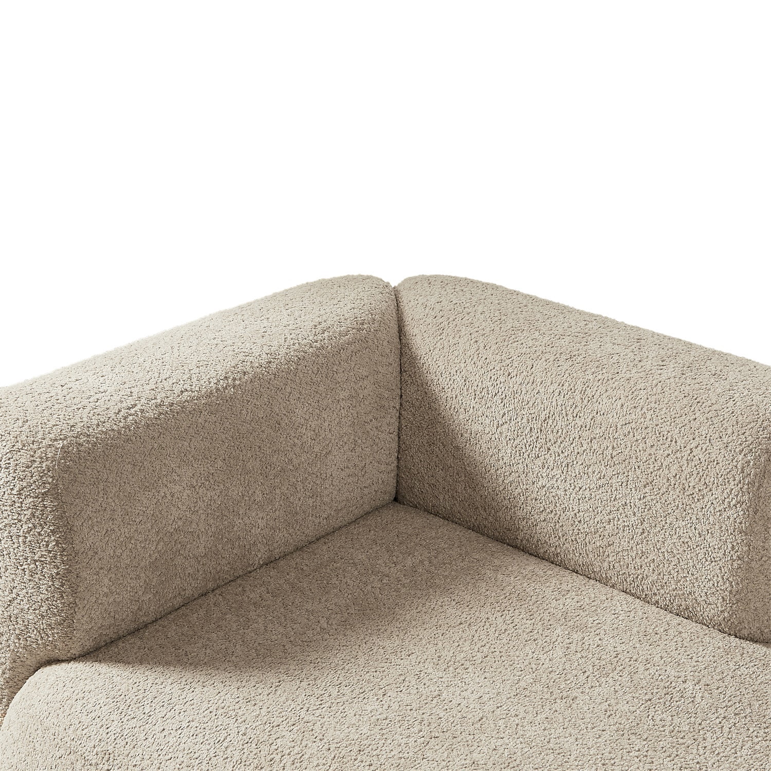 Hommoo 64" Boucle Upholstered Chaise Lounge Chair, Modern Tufted Leisure Sofa Chaise Sofa for Living Room, with Left Arm, Camel
