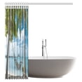 thumbnail image 3 of MYPOP Beach Hammock Shower Curtain, Palm Trees Romantic Resort Tropical Weather Cloudy Summer Sky Fabric Bathroom Shower Curtain Set with Hooks, 60 X 72 Inches, 3 of 3