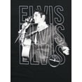 thumbnail image 2 of Sun Records Elvis Repeat Name Crew Neck Long Sleeve Black Adult Tee-XL, 2 of 3