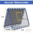 thumbnail image 2 of Soccer Rebounder Net, 2-Sided Football Trainer with Fast/Slow Rebound for Ball Control, Passing, Shooting, Portable Volleyball Practice Equipment for Youth & Adults, Easy Setup, 5FTx4FT, 2 of 7