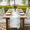 thumbnail image 3 of Sage Green Eucalyptus Table Runner 72 Inches Long,Watercolor Botanical Leaves Cotton Linen Table Runners Dresser Scarves,Decorative Fabric Tabletop Scarf Furniture Cover for Home Dinner Party 13"x72", 3 of 8