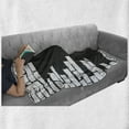 thumbnail image 6 of Urban Graffiti Soft Flannel Fleece Throw Blanket, Chalky Stencil Graffiti Design on Smutty Brick Wall Pattern, Cozy Plush for Indoor and Outdoor Use, 50" x 70", Charcoal Grey and White, by Ambesonne, 6 of 6