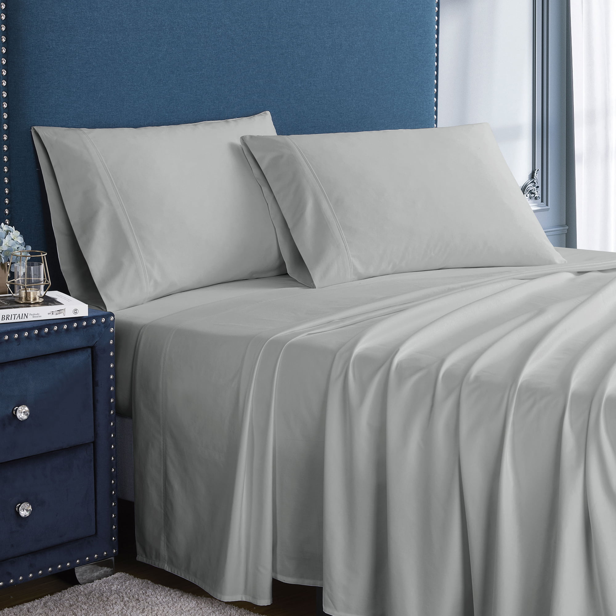 Contemporary 400 Thread Count 100% Cotton Luxury Bedroom Sheet Set 