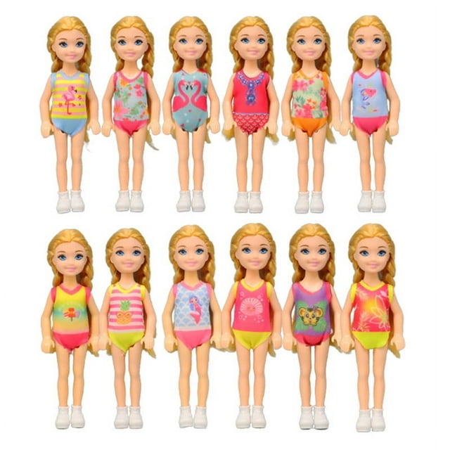 12 piezas de ropa para muñeca Little Kelly, traje de baño de verano, ropa para muñeca Yitian