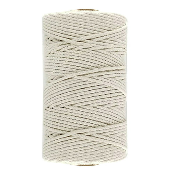 tredstone Corde Macramé Torsadée 3mm 4mm 5mm 6mm Corde en Coton pour Fait Main Corde Beige Naturelle Bricolage Maison Accessoires de Mariage Cadeau 2 Pcs 3mm*200M