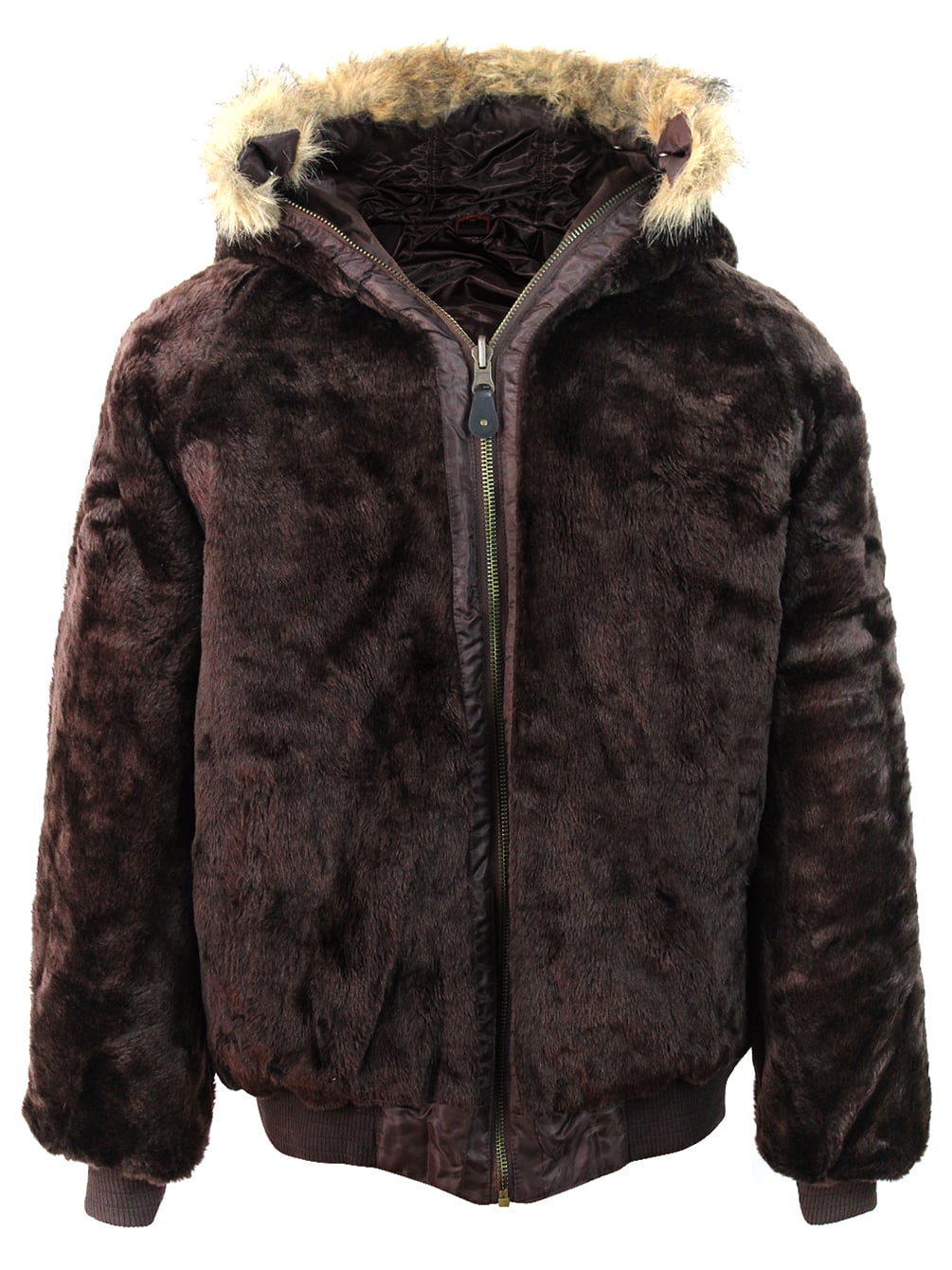 Comaba Mens Fleece Hood Thicken Oversized Fur Collar Outdoor Coat Jacket