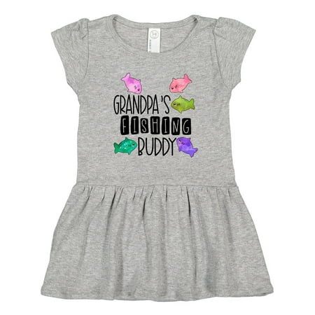 

Inktastic Grandpa s Fishing Buddy with Colorful Fish Gift Toddler Girl Dress