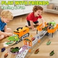 thumbnail image 2 of Pista de juguete BAODLON Camión transportador de dinosaurios con 8 autos, 2 of 7