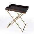 thumbnail image 2 of Bowery Hill Transitional Brown Mango Wood and Gold Cross Legs Tray Table, 2 of 8