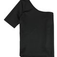 thumbnail image 2 of bar III Womens Knit One Shoulder Blouse, Black, X-Large, 2 of 2