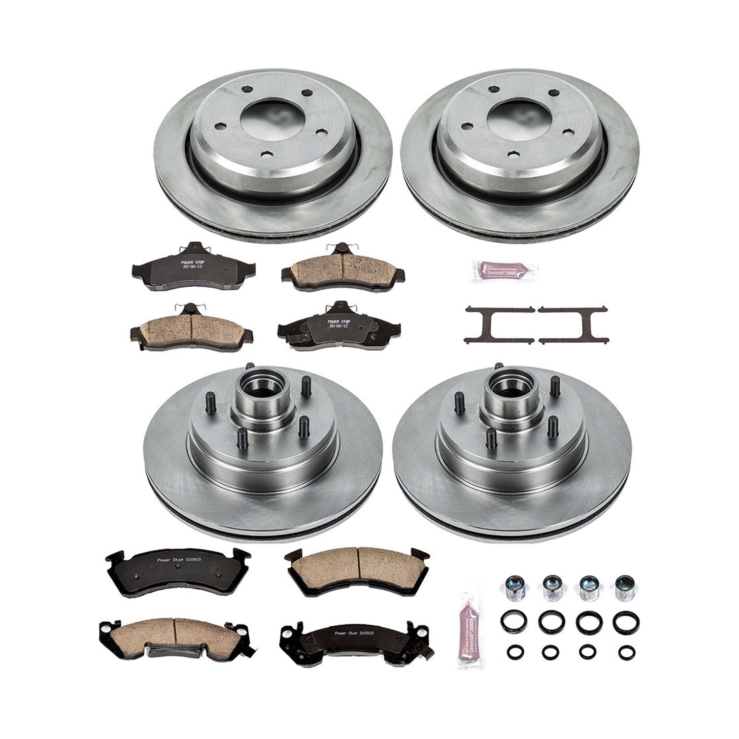 Power Stop Front and Rear Stock Replacement Brake Pad and Rotor Kit KOE4338