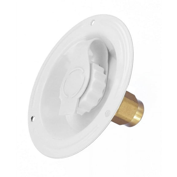 WATER INLET, METAL RECESSED FLANGE, WHITE, LEAD-FREE, BULK