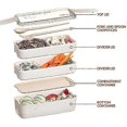 thumbnail image 4 of Leak-proof lunch box with 3 compartments for kids and adults, biodegradable and plastic-free, greener, 4 of 5