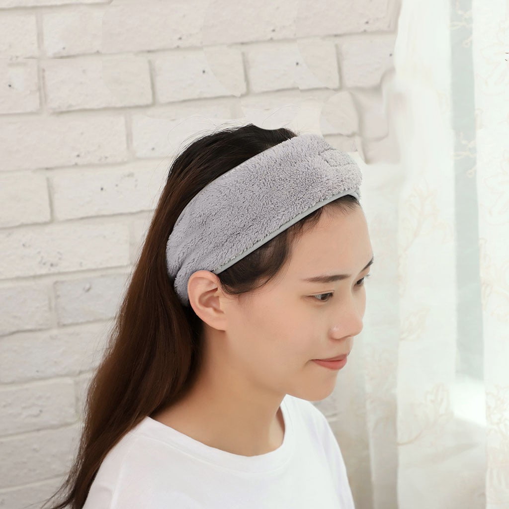 Self-Adhesive Spa Make up Headband Terry Cloth Headband White Stretch Sport