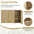 thumbnail image 6 of Lunale 48.8" Retro 3-Door Storage Sideboard Cabinet with Artificial Rattan Doors for Living Room and Hallway, Natural, 6 of 7