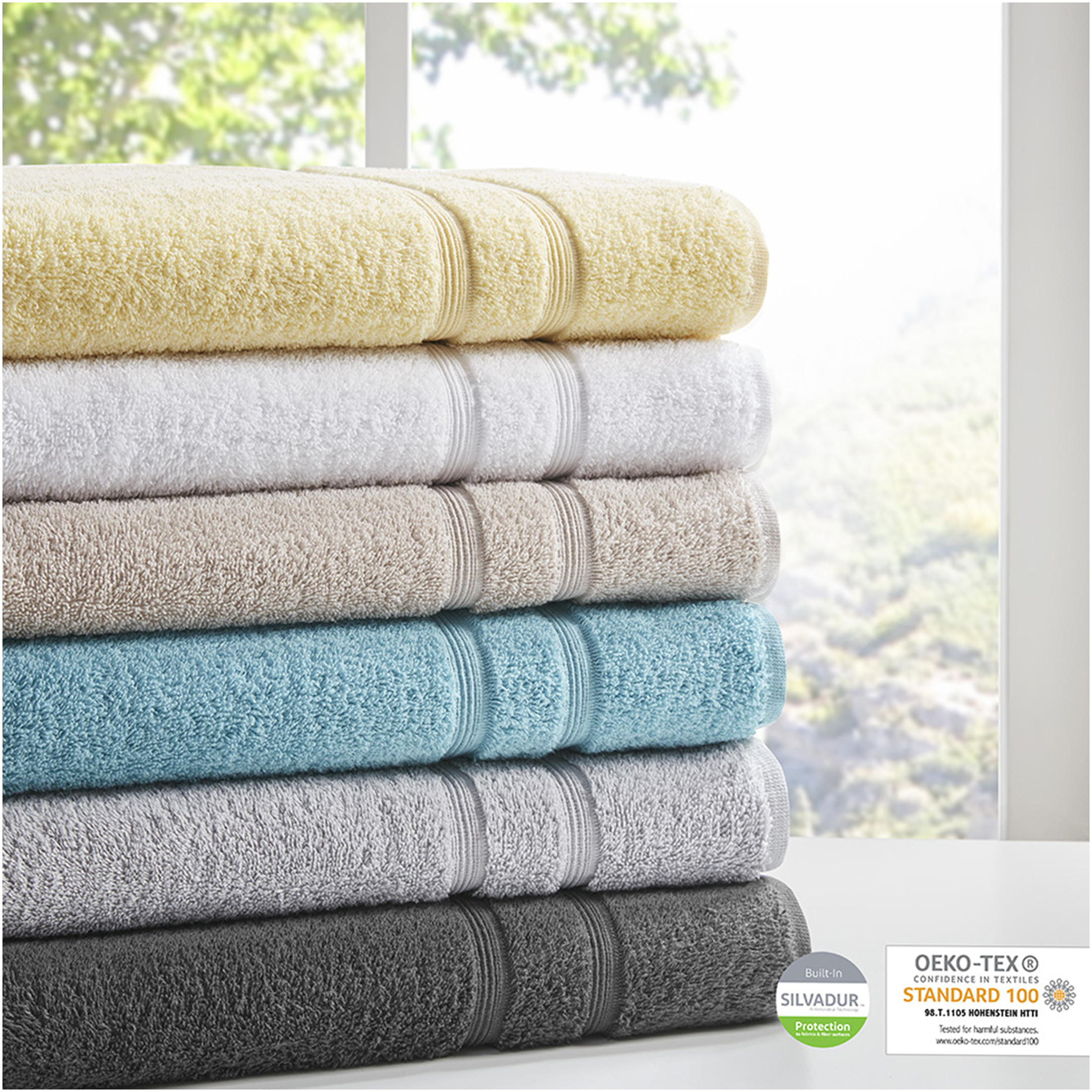 JERFIT Premium 6-Piece Turkish Cotton Bath Towel Set, Soft & Absorbent, Yellow