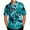 Blue, variant on Fesfesfes Plus Size Men's Hawaiian Shirt Lapel Short Sleeve Shirt