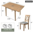 thumbnail image 7 of EUROCO 3-Piece Dining Table Set for 2,Rectangular Solid Wood Dining Table with Drop Leaf,2 Dining Upholstered Chairs and MDF Board,Perfect for Small Space, Easy Assembly,Natural, 7 of 7