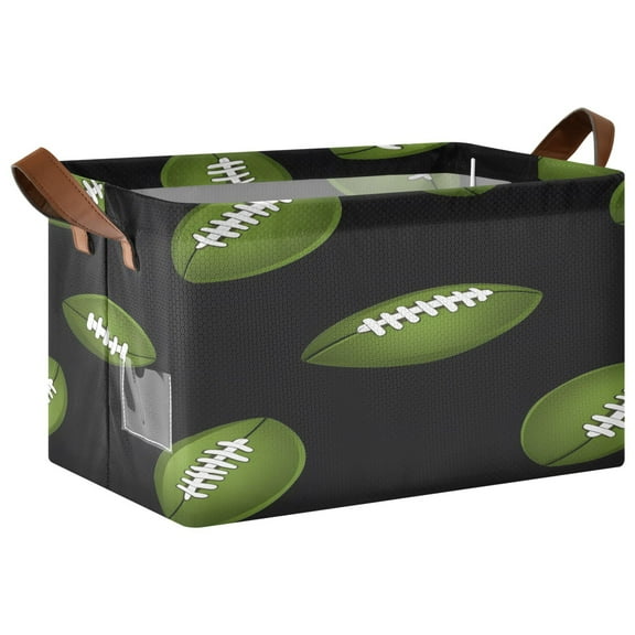 Ryvnso Footballs Ball Storage Bins Large Basket Foldable Cube Toys Organizer with Handles 1 PC