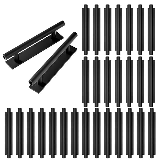 Empuñaduras para empujar y tirar de plástico ABS negro, paquete de 30
