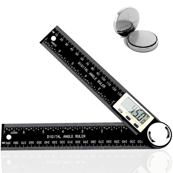 Angle Finder Protractor, 2-in-1 Miter Saw Protractor, 7 Inch/200mm ABS Angle Ruler, High Accuracy Miter Angle Measuring Tool for Woodworking, Metalworking, Carpenter, Construction