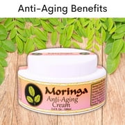 Moringa Anti-Aging Cream for Face, Smoothing Wrinkles Lines Spots by Moringa Energy Life, 3.4 oz