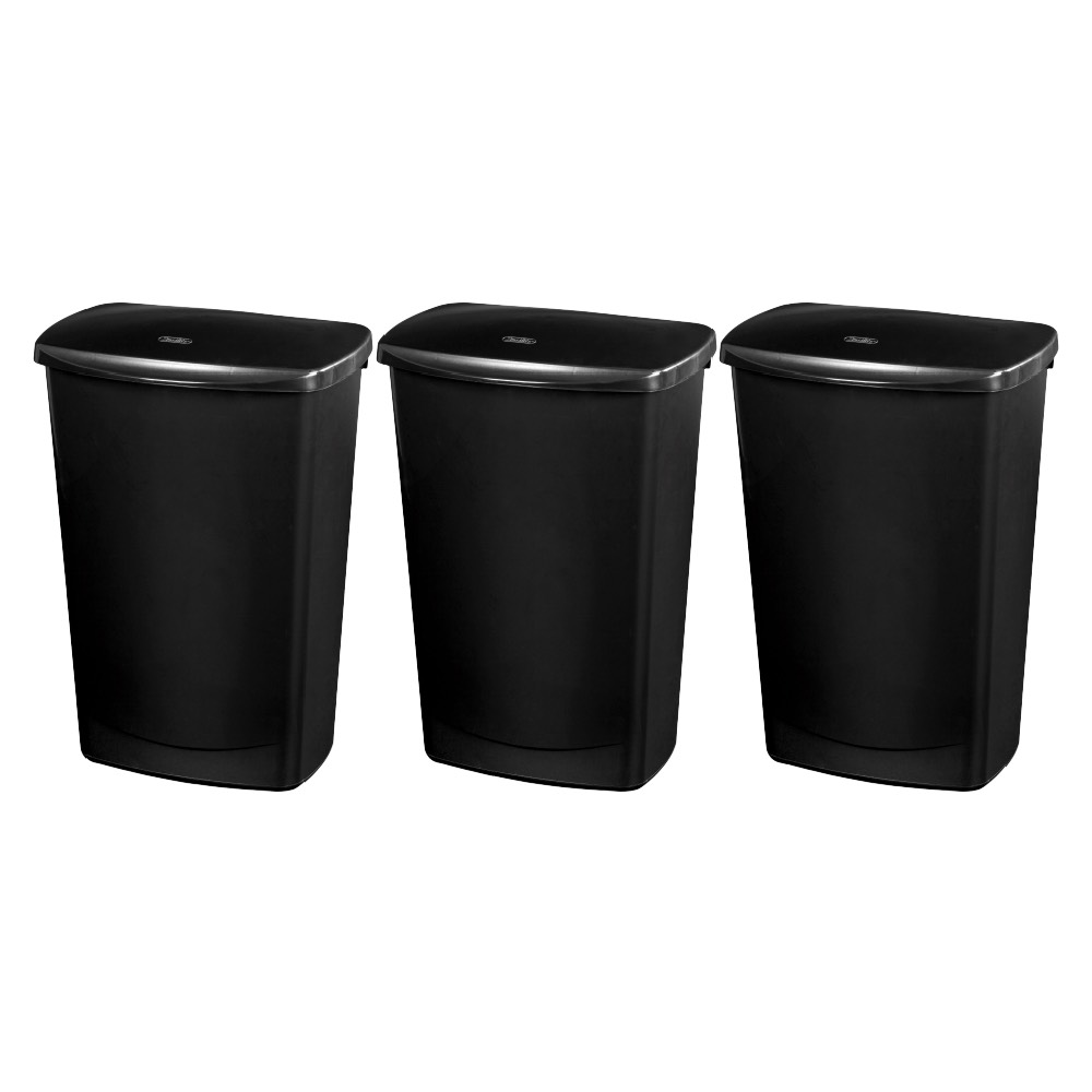 Wholesale Sterilite Black LIFT Top 11-gal Wastebasket BLACK