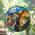 thumbnail image 2 of Stained Glass Window Hanging, Abstract Mosaic Elephant Suncatcher for Doors Window Home Yellow Blue Sun Catchers Decoration Mother's Day Birthday Gifts for Women, Men, and Mom,, 2 of 6