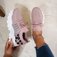 thumbnail image 5 of AUDeals Women Leopard Print Sneakers, Breathable Mesh Running Shoes, Casual Lace Up Walking Shoes for Active Use (Pink, 7), 5 of 5