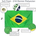 thumbnail image 5 of Anley EverStrong Series Embroidered Brazil Flag 3x5 Feet - Brazilian National Flags 210D Polyester, 5 of 7