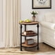 thumbnail image 1 of 3-Tier Redondo End Mesa Living Sala Accent Mesa con Estante de Almacenamiento Metálico y Industrial Madera cm de Profundidadesign Ideal as Cabecera Mesa o Night Soporte para Pequeño cm de..., 1 of 7