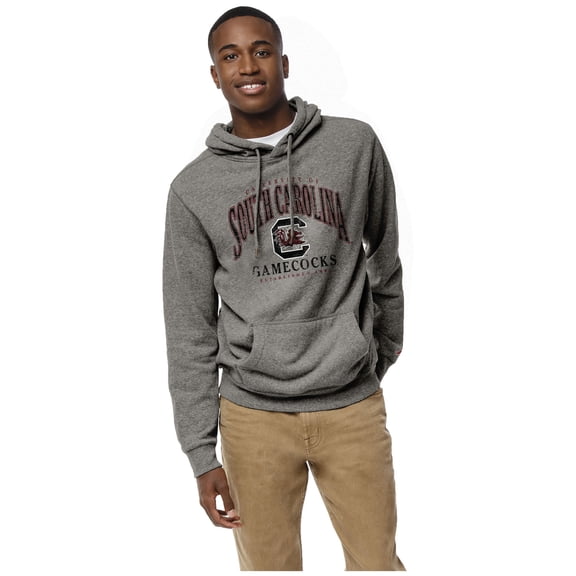 Men's League Collegiate Wear Heather Gray South Carolina Gamecocks Heritage Tri-Blend Pullover Hoodie