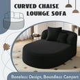 thumbnail image 4 of Harper & Bright Designs Foam Chaise Indoor Lounge, Corduroy Boneless Curved Lounge Couch, Compressed Floor Single Sofa Chair with Two Supportive Pillows for Living Room , Black, 4 of 19
