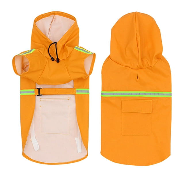 Chubasquero para mascotas con capucha, poncho grande para perros, chubasquero reflectante impermeable para perros MFZFUKR CPB-US-FXT90-4