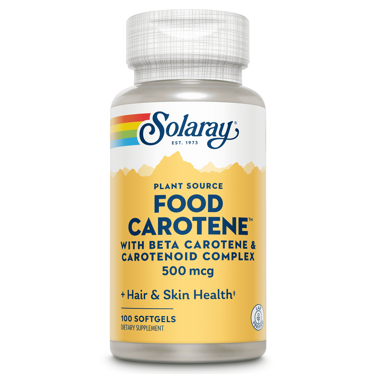 Solaray Food Carotene, Vitamin A 10000 IU | Healthy Skin, Eyes, Antioxidant & Immune Support (100 CT)