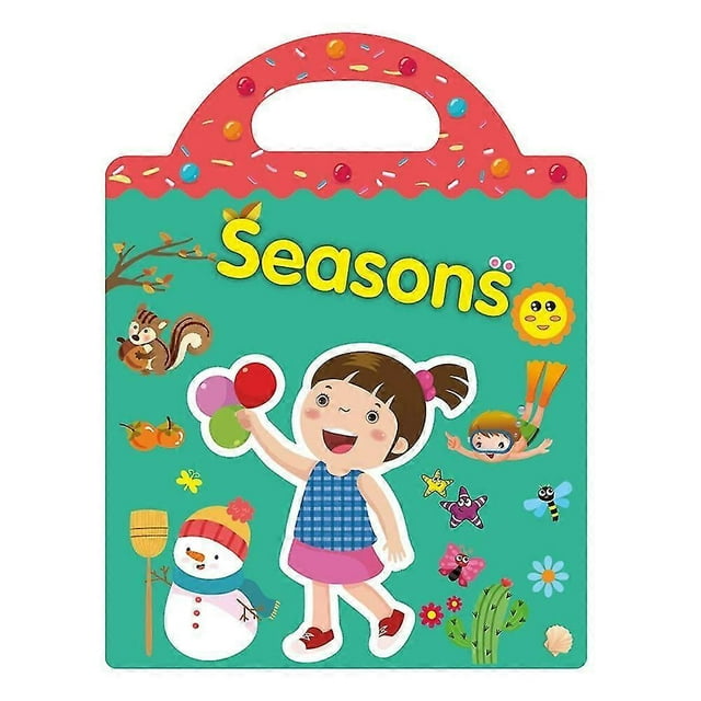 Reusable Sticker Book for Kids Ages 3+ Preschool Learning Activity Quiet Busy Book Toddler Travel To