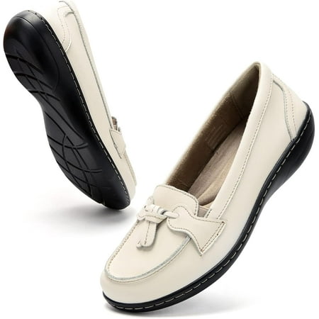 

Loafers for Women Slip On Comfort Leather Tassel Dress Shoes