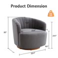 thumbnail image 3 of Merluxy Modern Swivel Accent Chair,Comfy 360Â° Adult Round Chairs for Living Room,Teddy Grey, 3 of 9